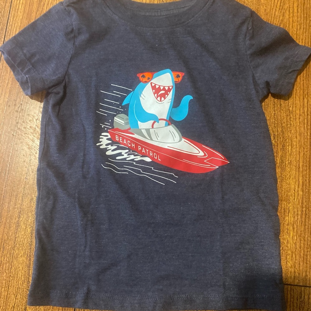 Cat & Jack Shark Heather blue Toddler Tee 3T